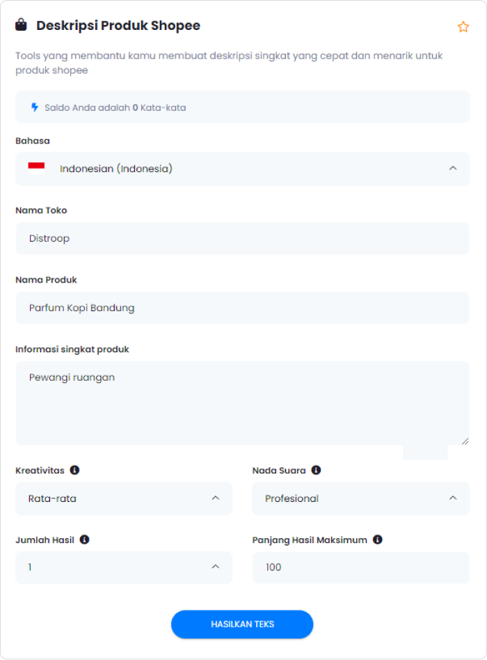 deskripsi produk di shopee - form tools desc produk shopee2