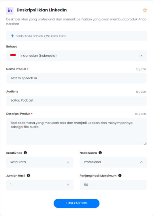AI Deskripsi Iklan LinkedIn - ai deskripsi iklan linkedin