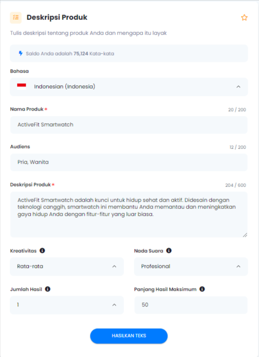 generator deskripsi produk - deskripsi produk