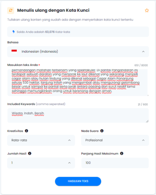 Menulis Ulang Cepat - menulis ulang kata kunci1
